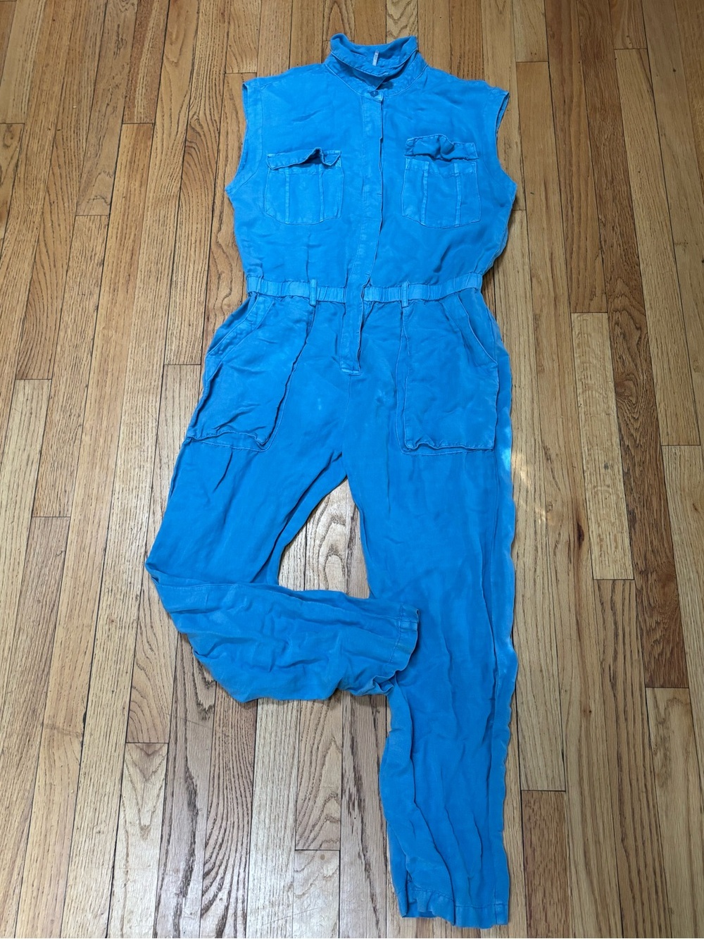 Young Fabulous & Broke YFB blue cargo coverall flight suit style jumpsuit M